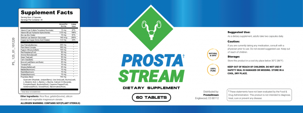 prostastream supplement facts